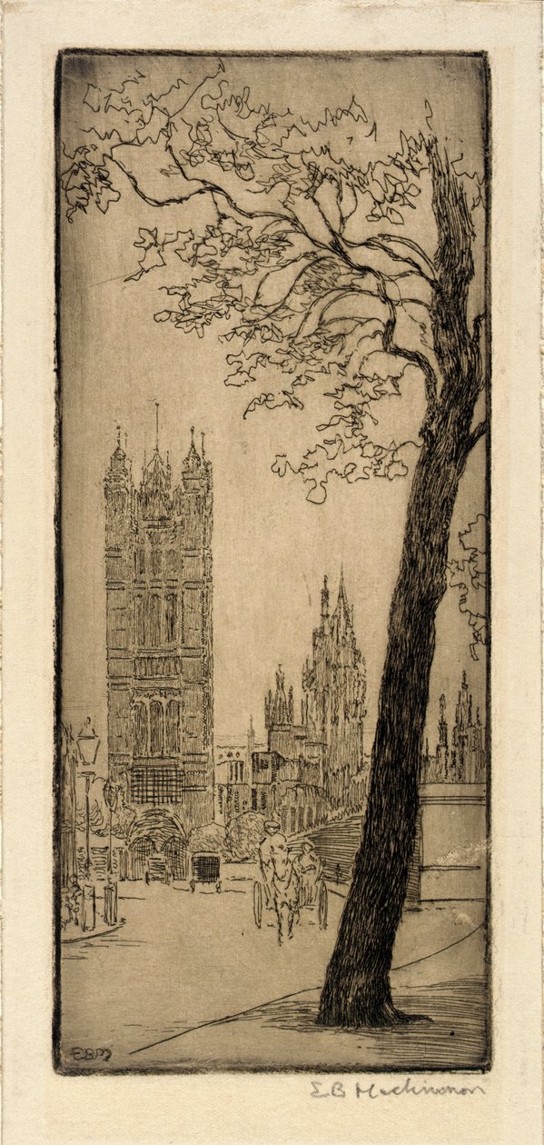 Londoner Szene mit Kirche von Esther Blaikie MacKinnon