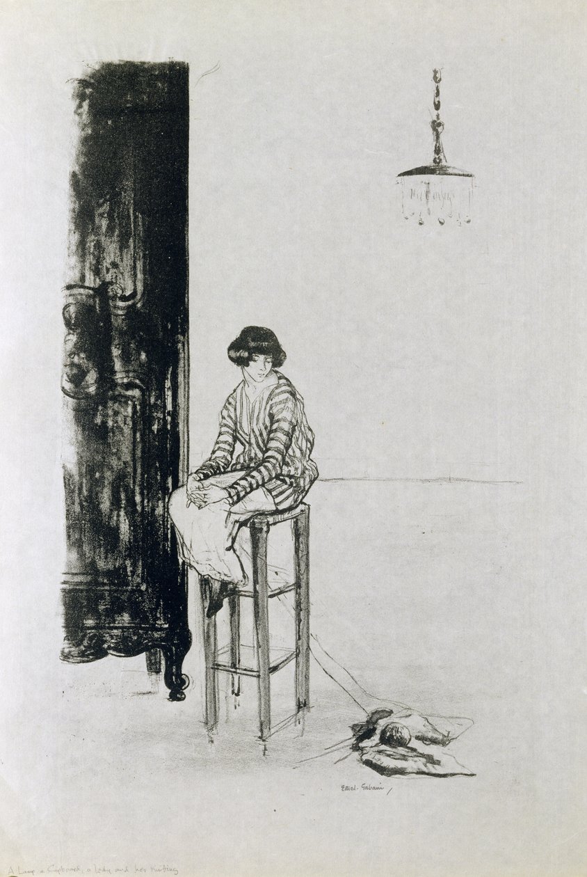 Eine Dame und ihr Stricken von Ethel Gabain