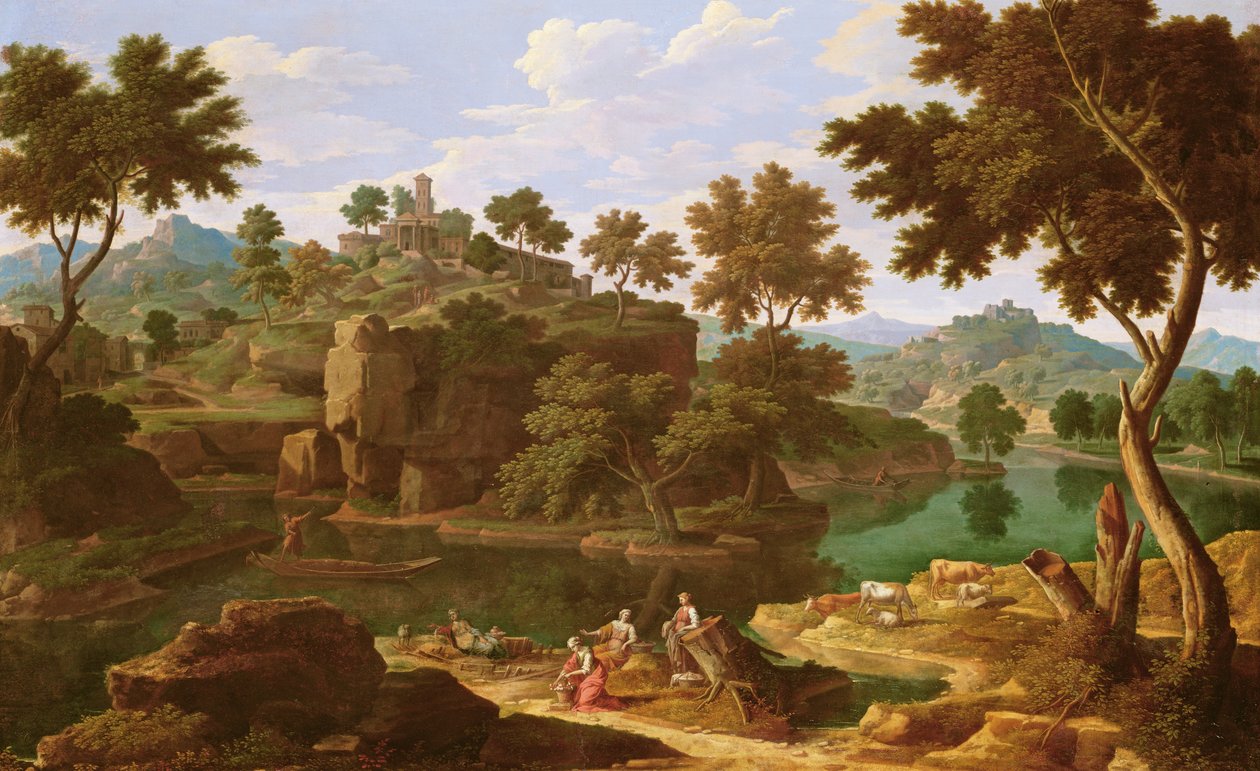 Landschaft mit einem Fluss von Etienne Allegrain