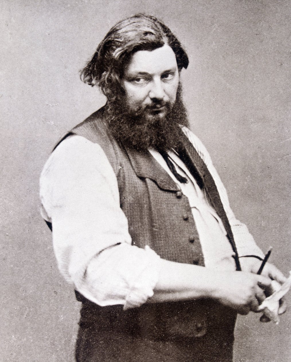 Porträt von Gustave Courbet (1819-1877) von Etienne Carjat