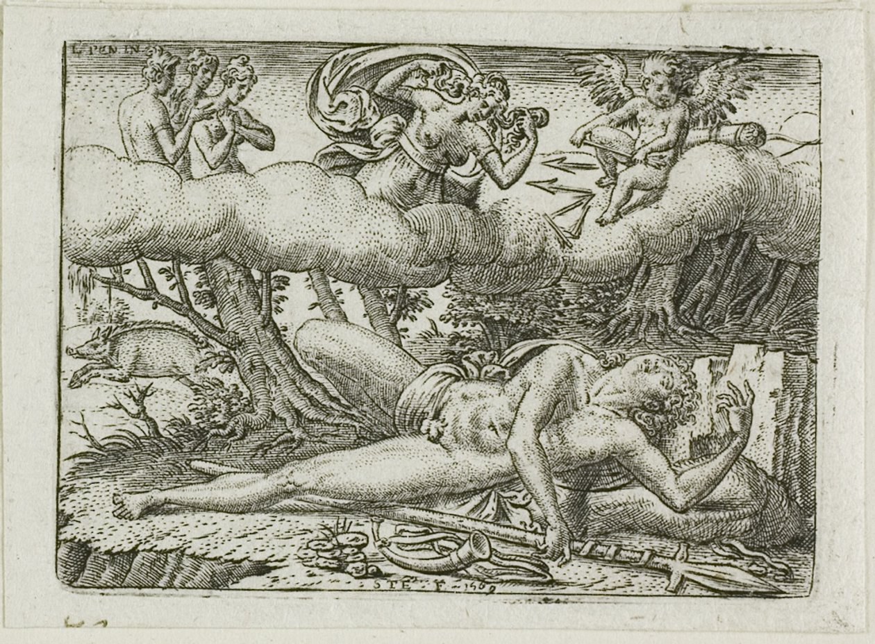 Der Tod des Adonis von Etienne Delaune