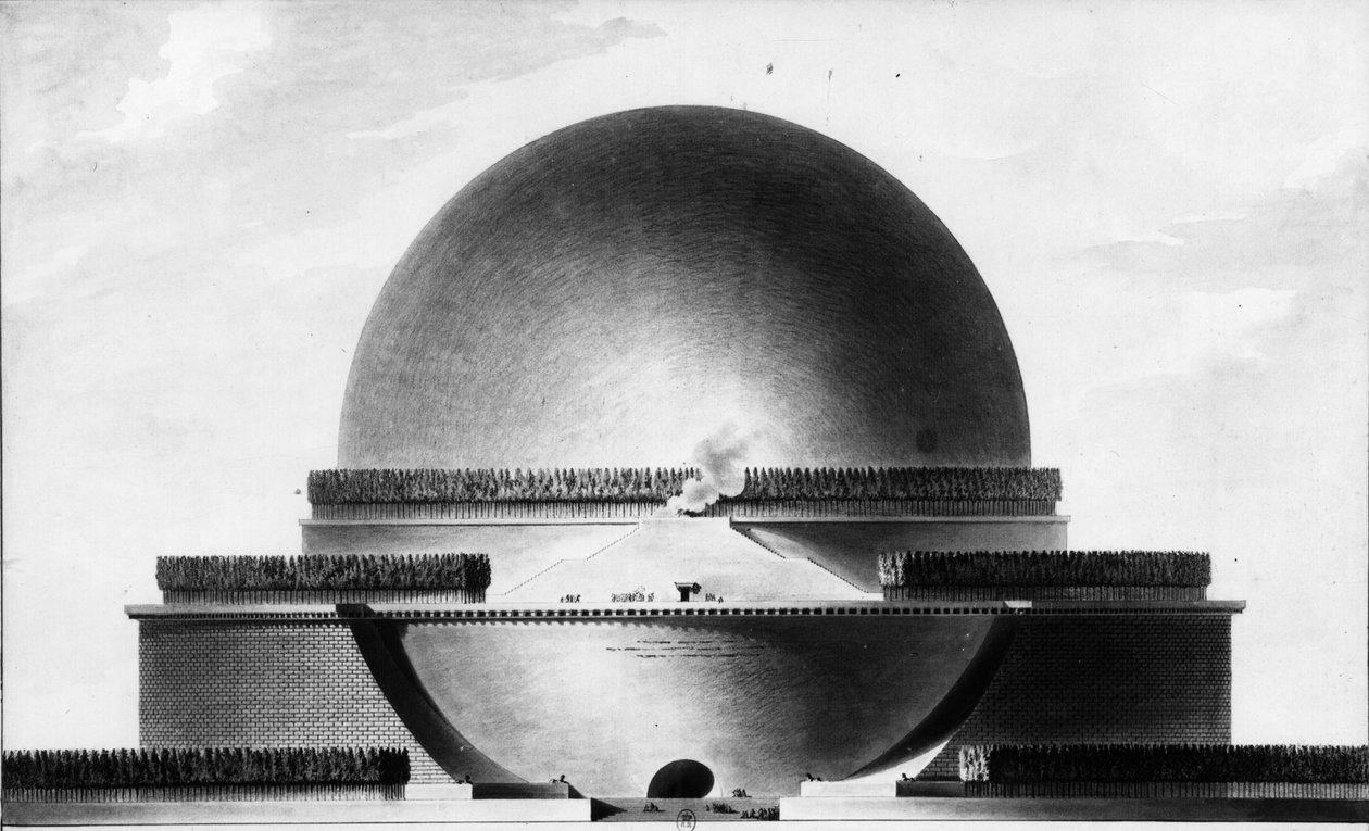 Kenotaph für Newton - E.L. Boullée von Etienne Louis Boullee