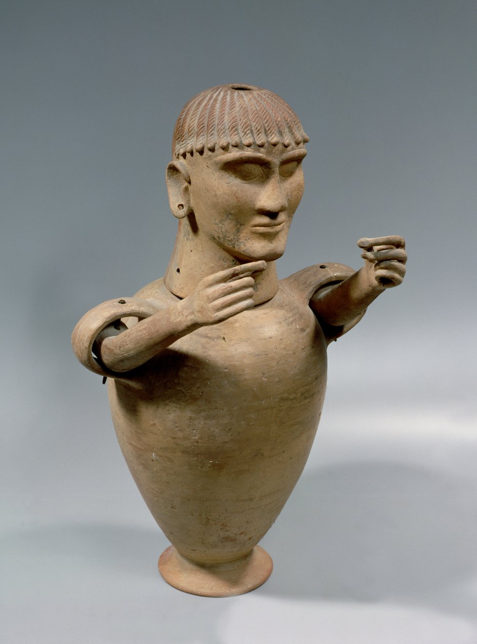 Kanopenkrug mit beweglichen Armen (Ton) von Etruscan
