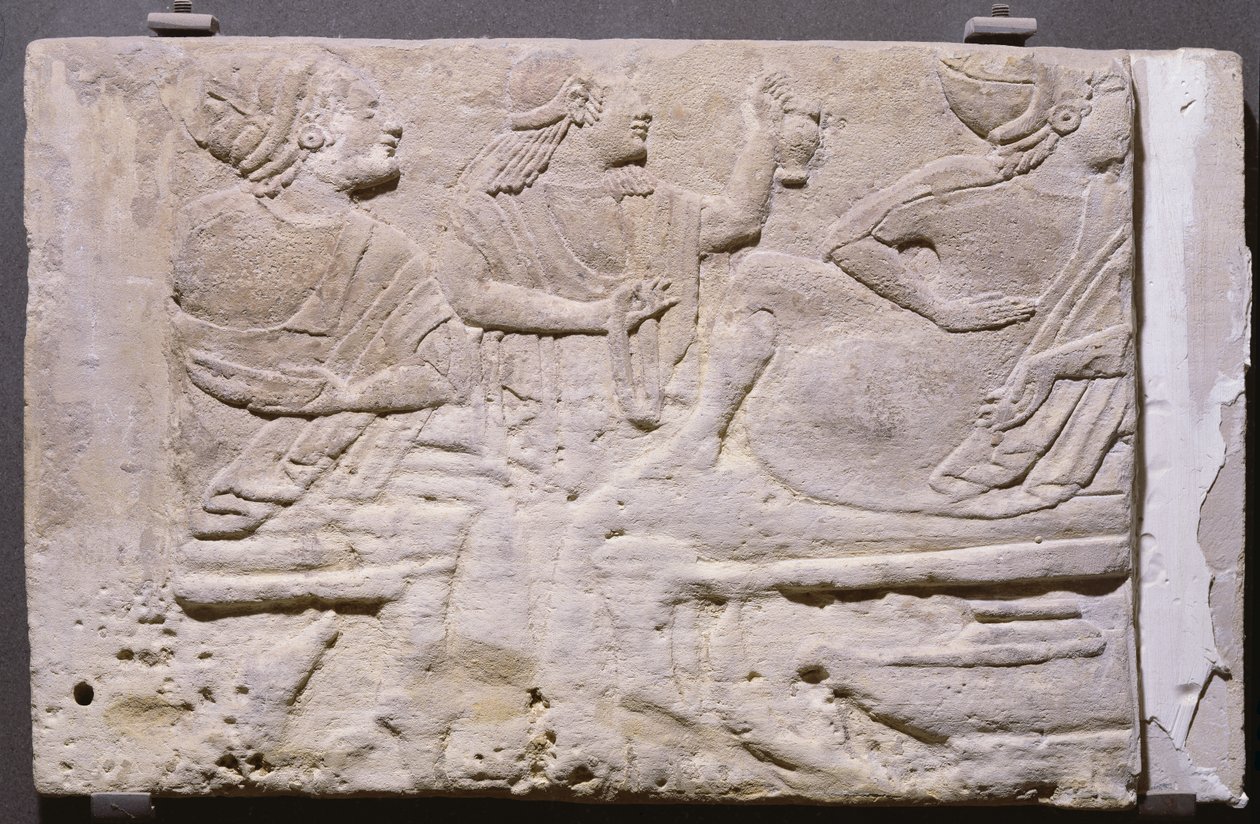 Cippi zeigt ein Bankett von Etruscan
