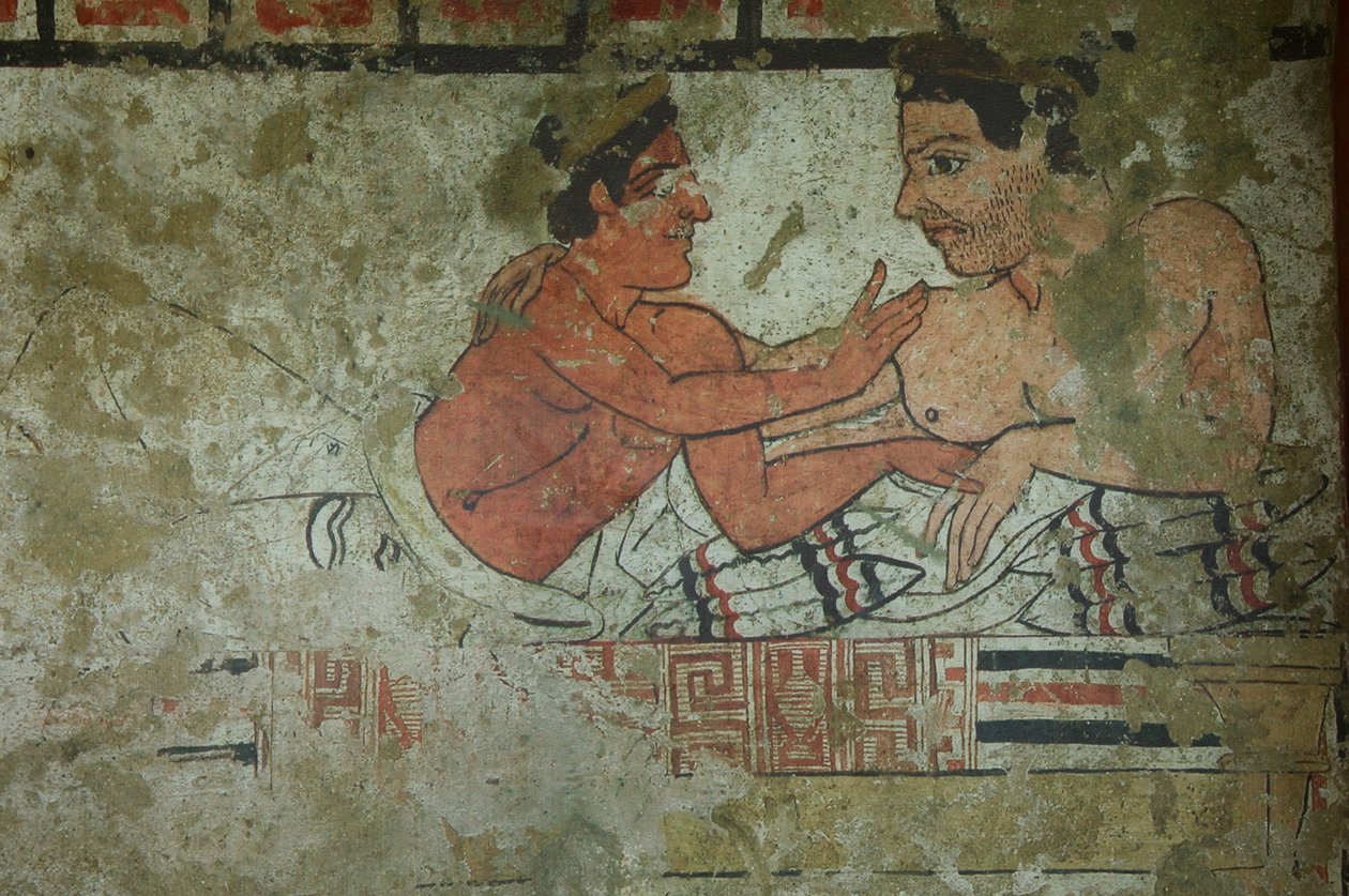 Wandmalerei aus dem Grab des Infernal Quadriga (Detail) von Etruscan