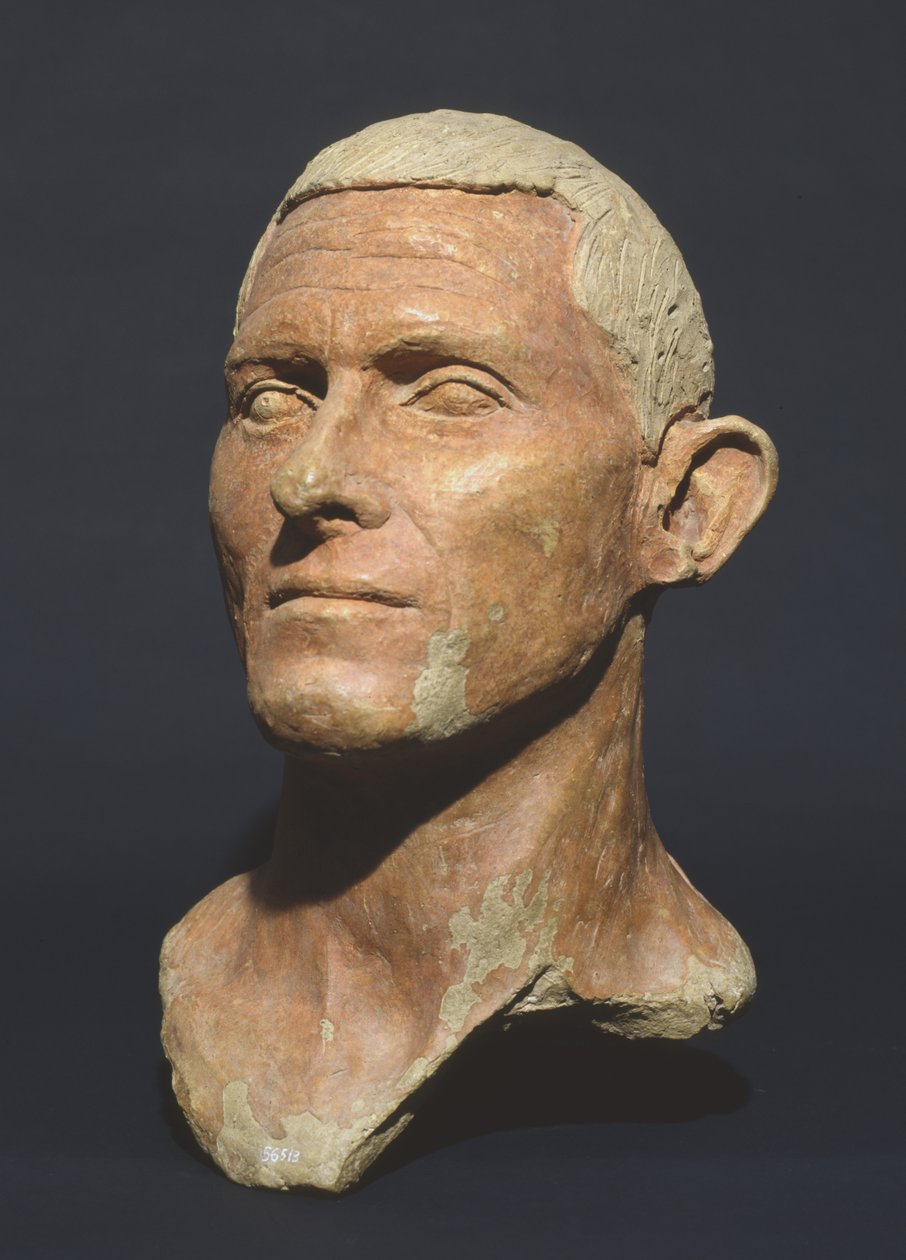 Porträt eines Mannes, aus Manganello, Caere, Italien (Keramik mit rotem Pigment) von Etruscan