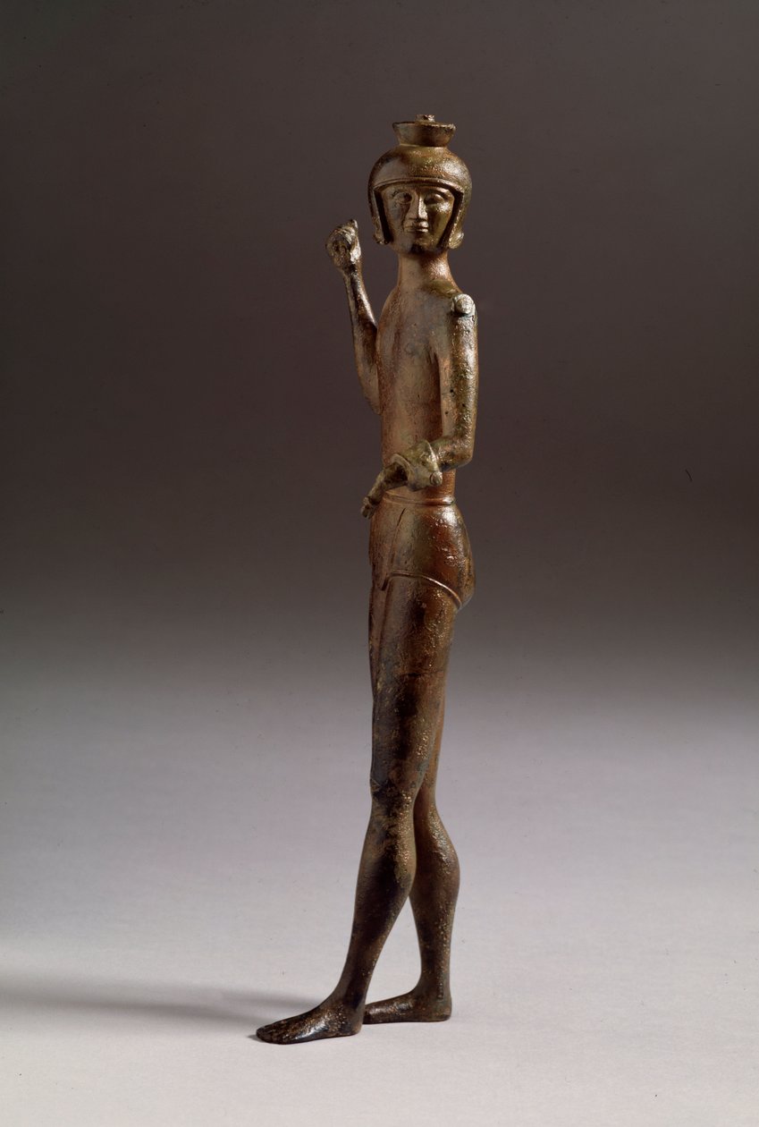 Etruskische Zivilisation: Statuette eines Kriegers aus Bronze von Etruscan