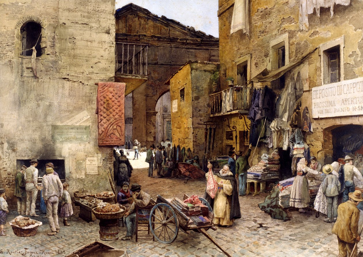 Straße bei der Porticus Octaviae, 1888 von Ettore Roesler Franz
