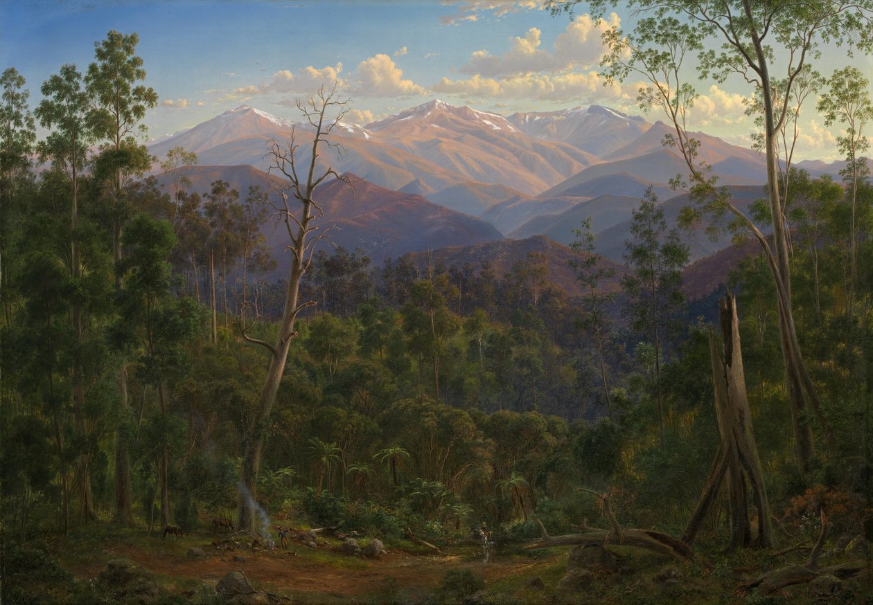 Mount Kosciuszko, gesehen von der Grenze zu Victoria (Mount Hope Ranges) von Eugene von Guérard