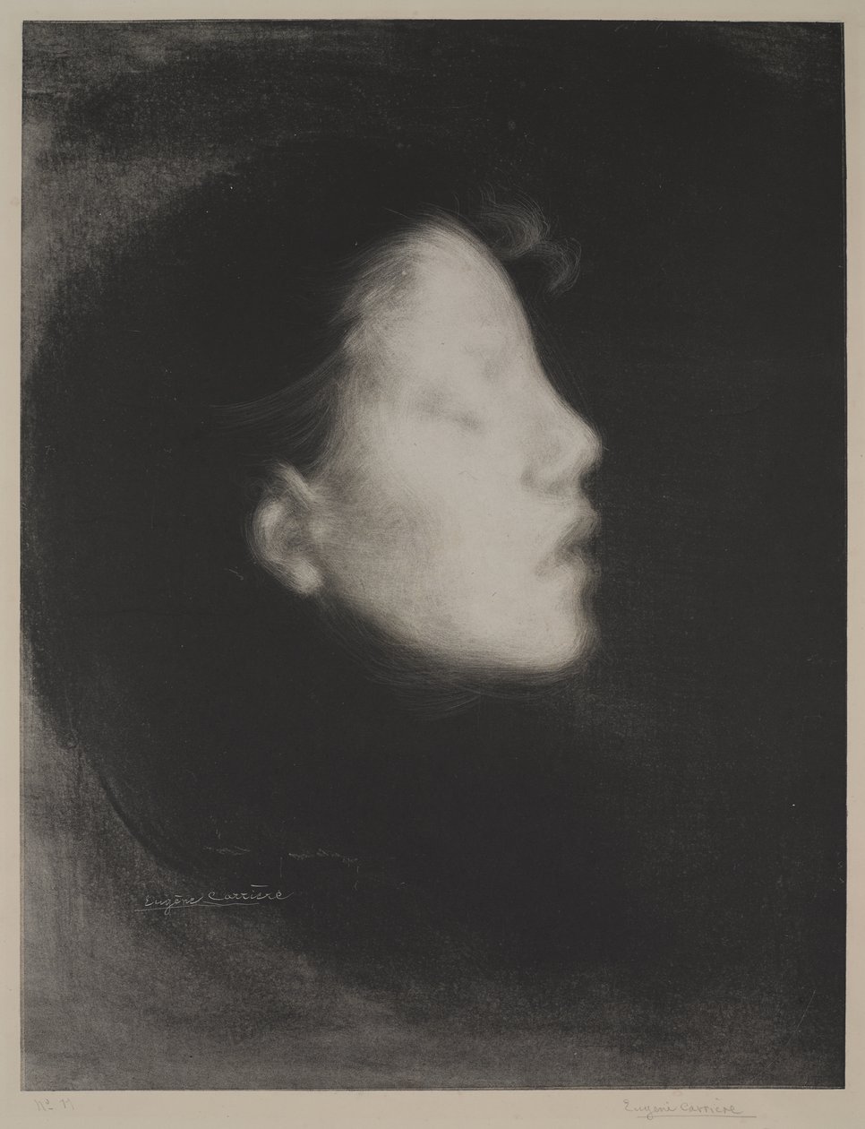 Nelly Carriere (Frauenkopf), 1895 von Eugène Carrière