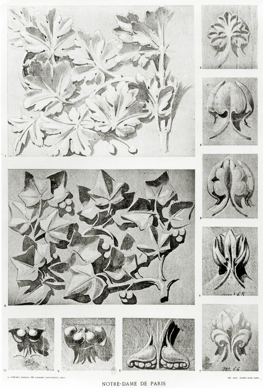 Architektonische Details für die Restaurierung von Notre Dame von Eugene Emmanuel Viollet le Duc