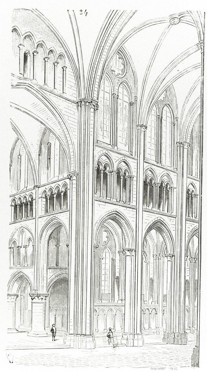Innenansicht der Kathedrale von Cluny von Eugene Emmanuel Viollet le Duc