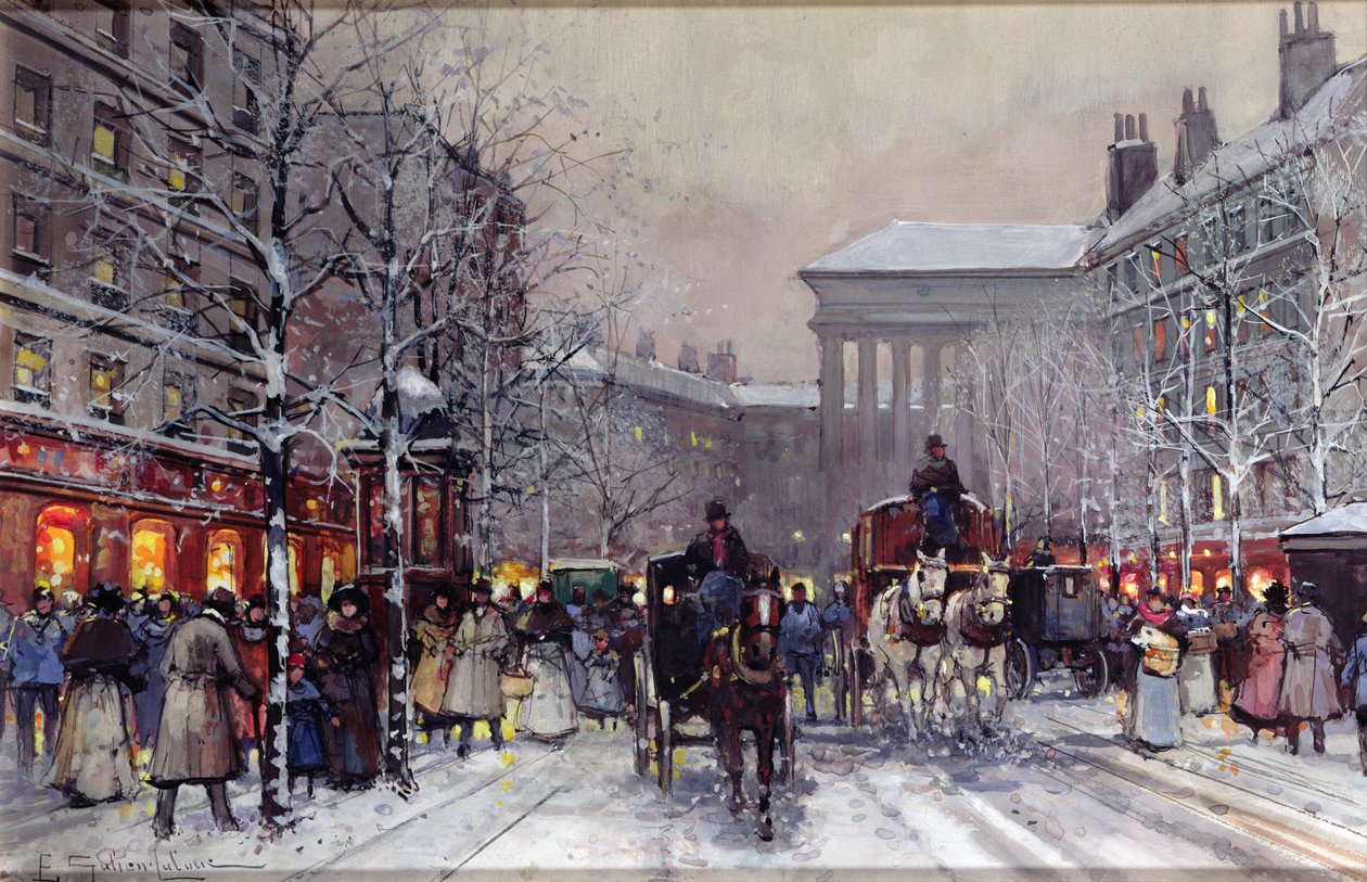 Eine Pariser Winterszene von Eugene Galien Laloue