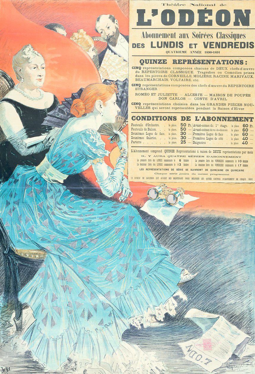 Werbung für das Odeon-Theater, 1890 von Eugene Grasset