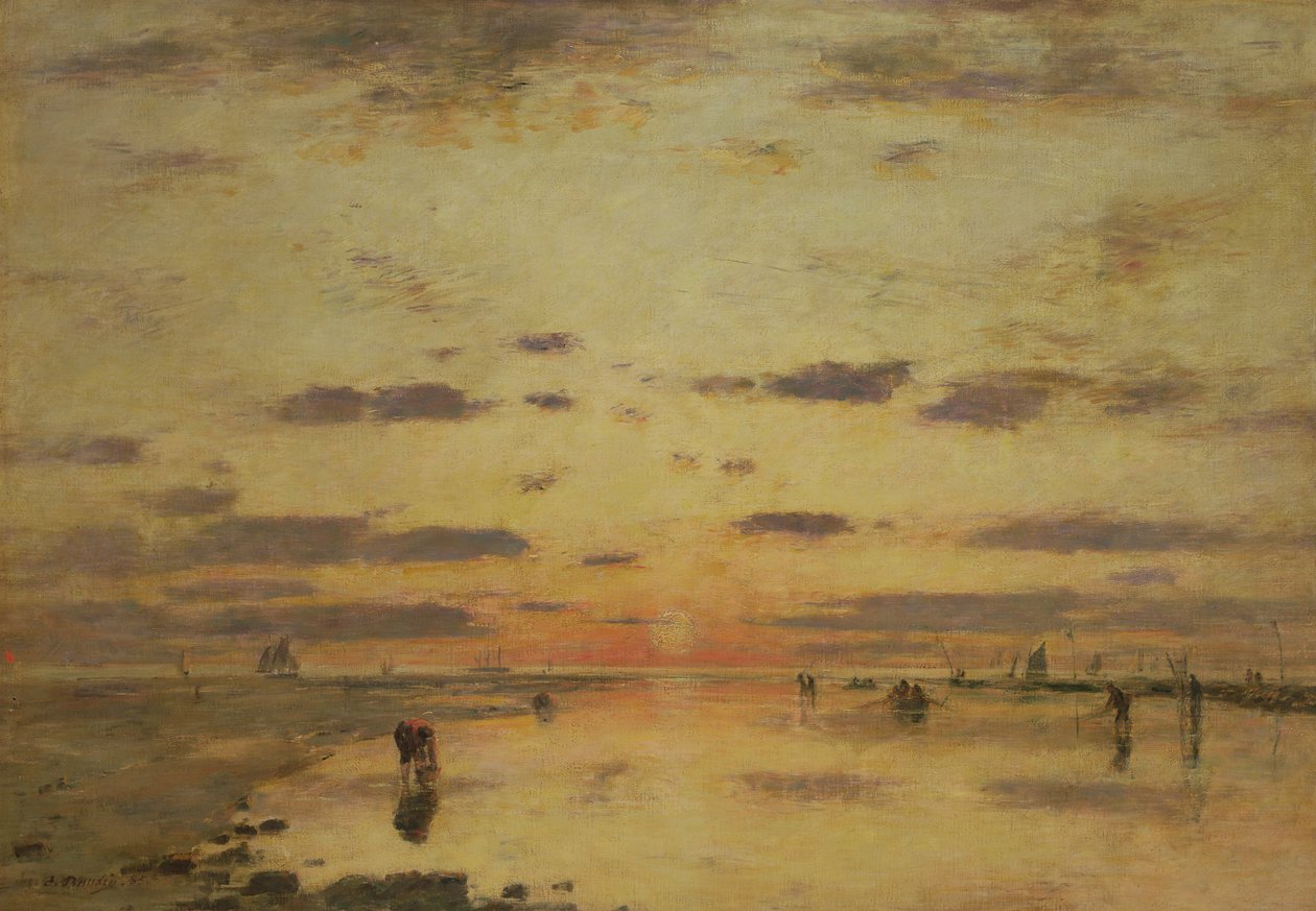 Ebbe und Sonnenuntergang, 1885 von Eugene Louis Boudin