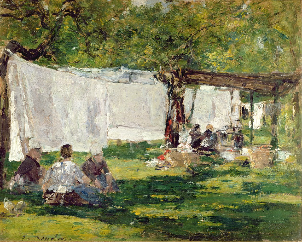 Die Wäscherei in Collise St. Simeon von Eugene Louis Boudin