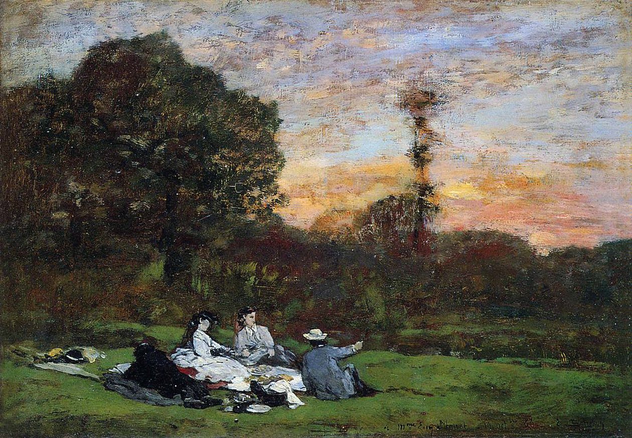 Die Familie Manet beim Picknick, 1866 von Eugene Louis Boudin