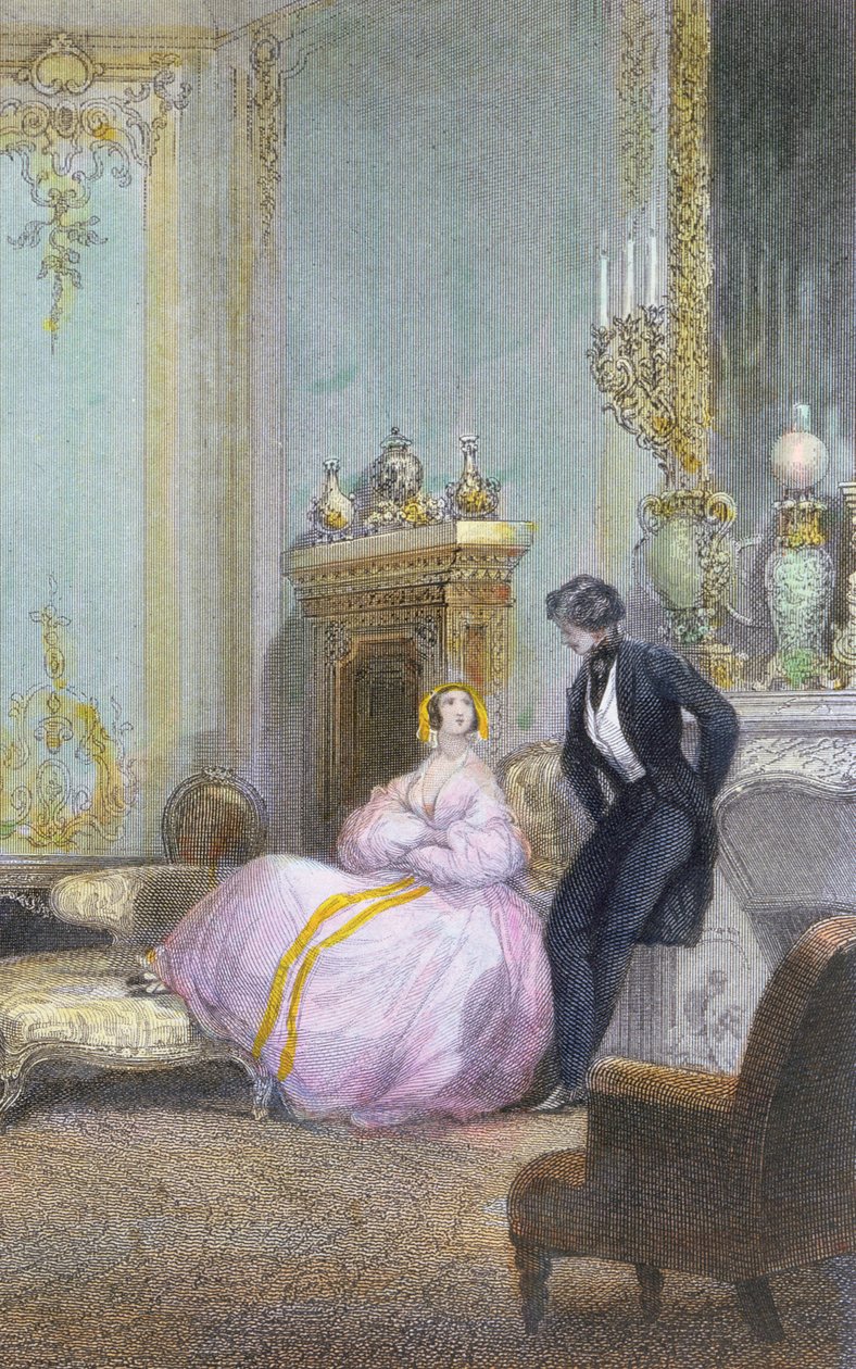 Paar im Gespräch (Detail) von Eugene Louis Lami