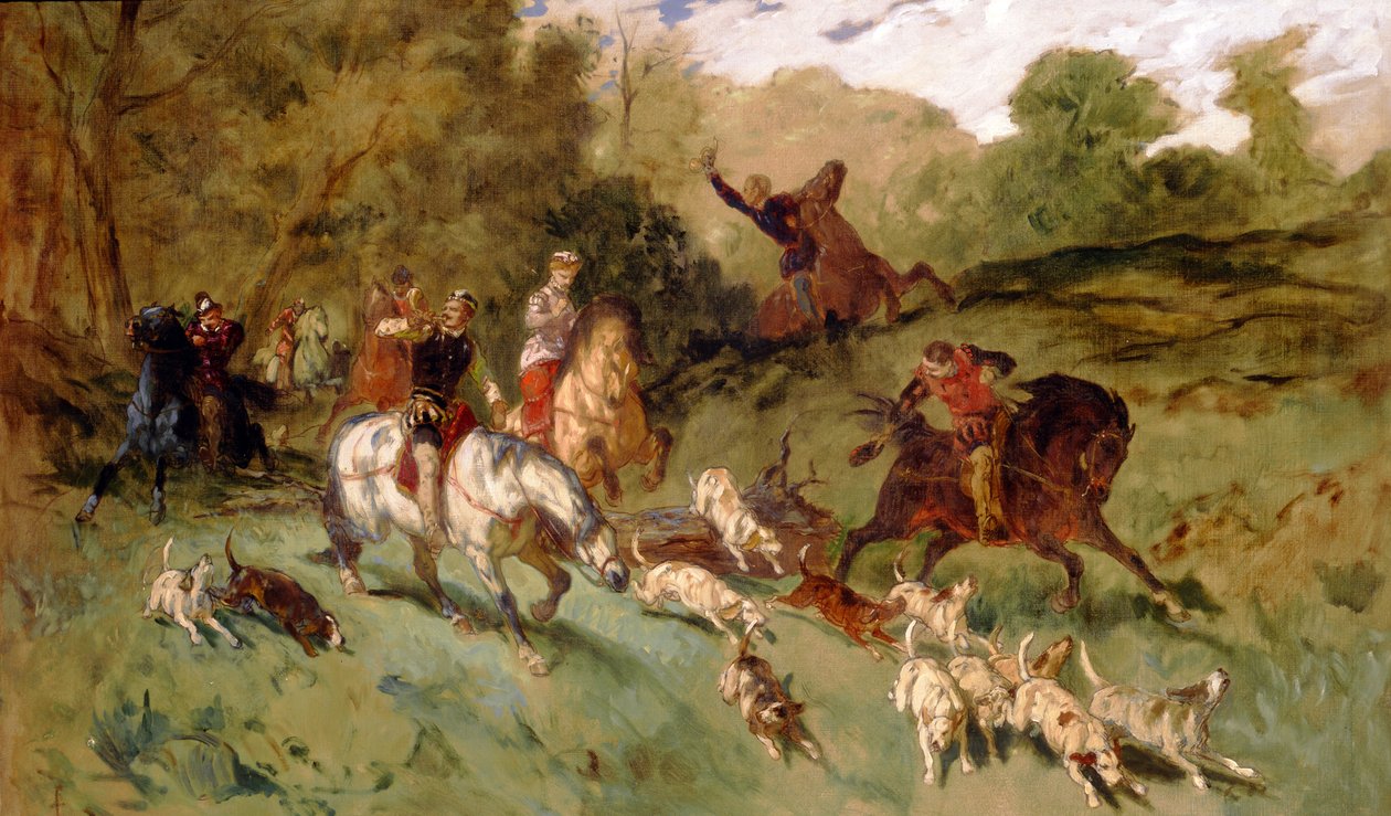 Maria Stuart auf der Jagd von Eugene Louis Lami