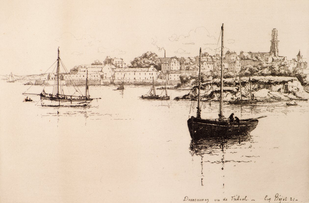 Dourarnenez von Treboul gesehen von Eugene Bejot