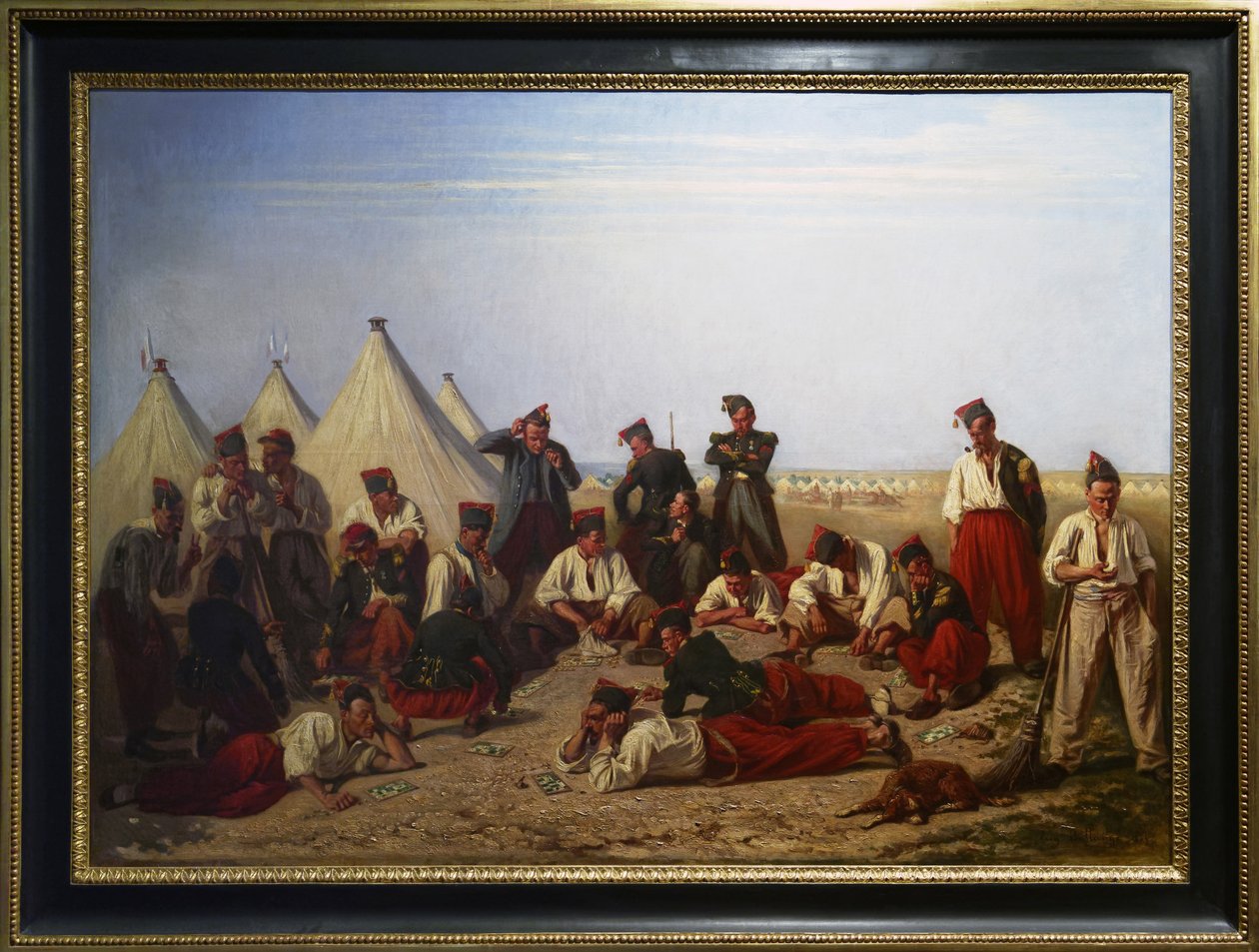 Das Lotteriespiel im Lager von Chalons von Eugene Bellanger