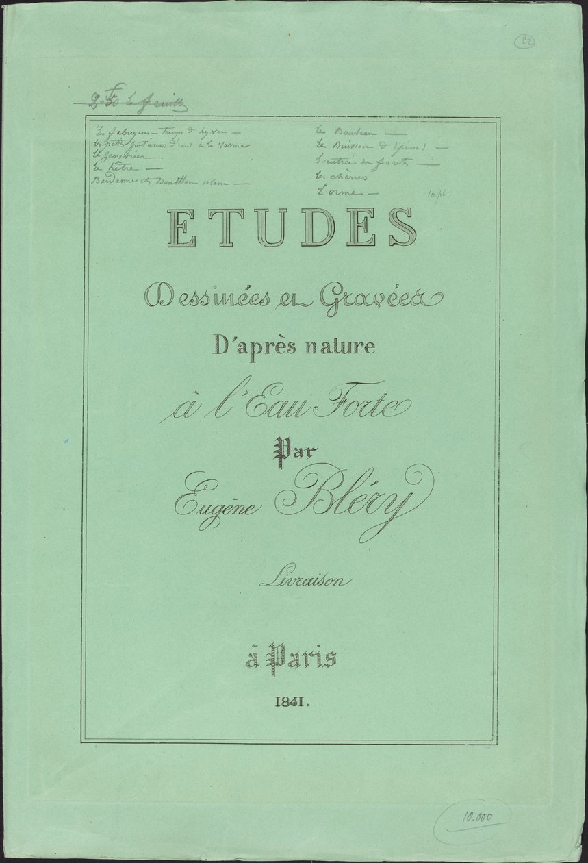 Gezeichnete und gravierte Studien nach der Natur von Eugene Bléry