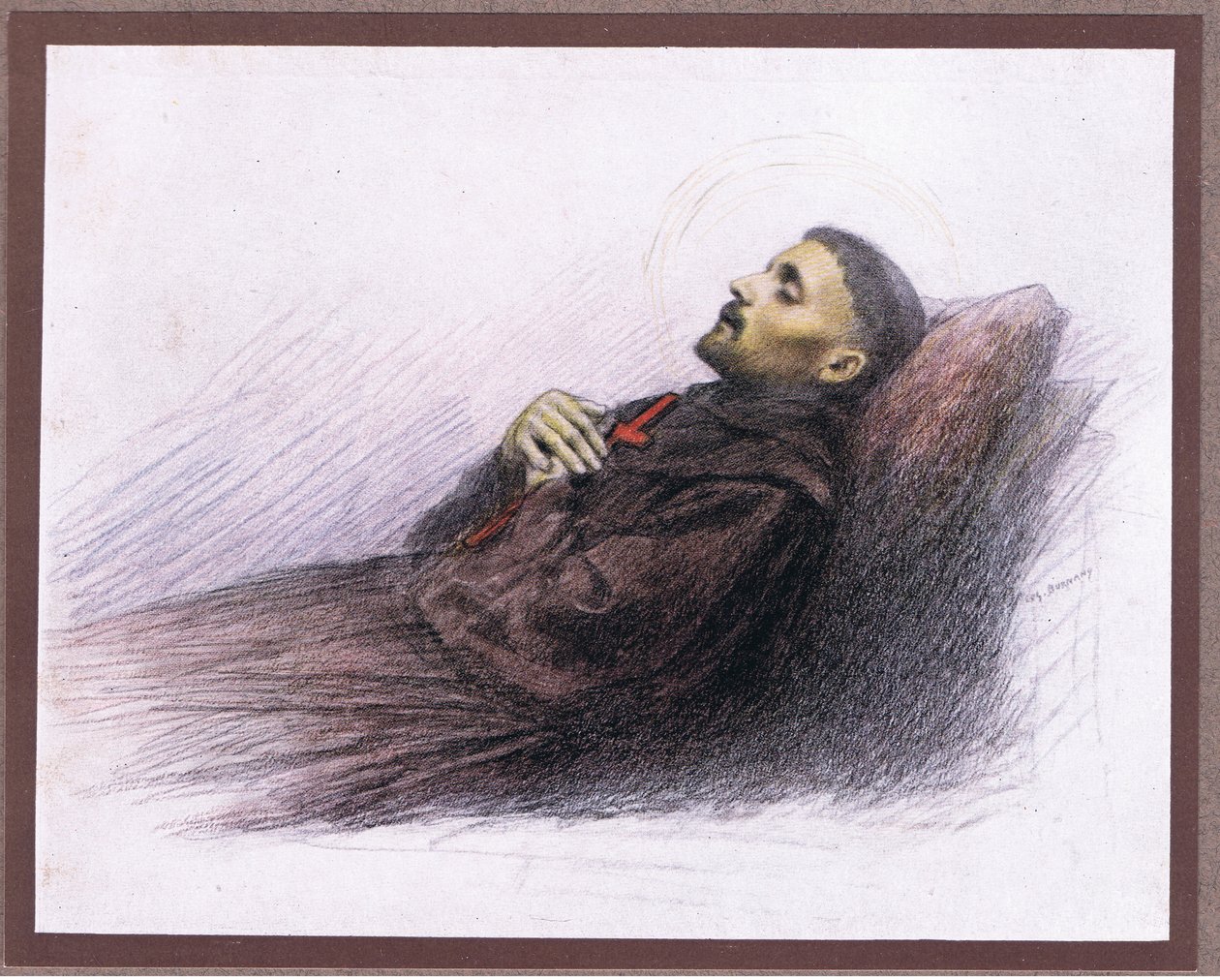 St. Franziskus auf seinem Sterbebett von Eugene Burnand