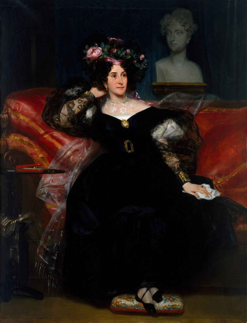 Porträt von Madame Jules-Antoine Droz, 1833 von Eugene Deveria