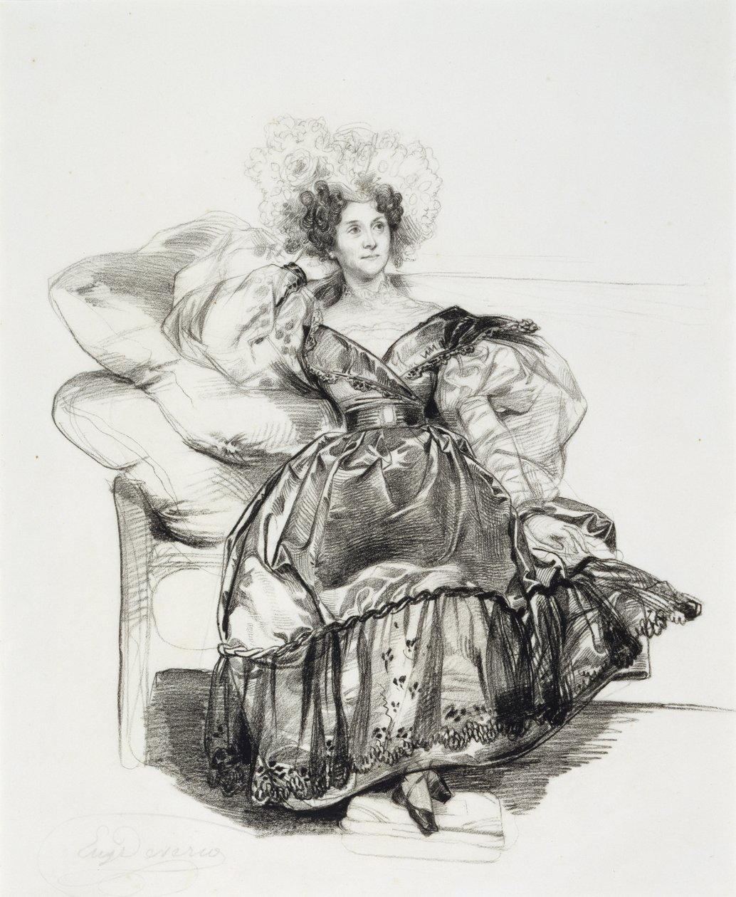 Studie für Mme. Jules-Antoine Droz von Eugene Deveria