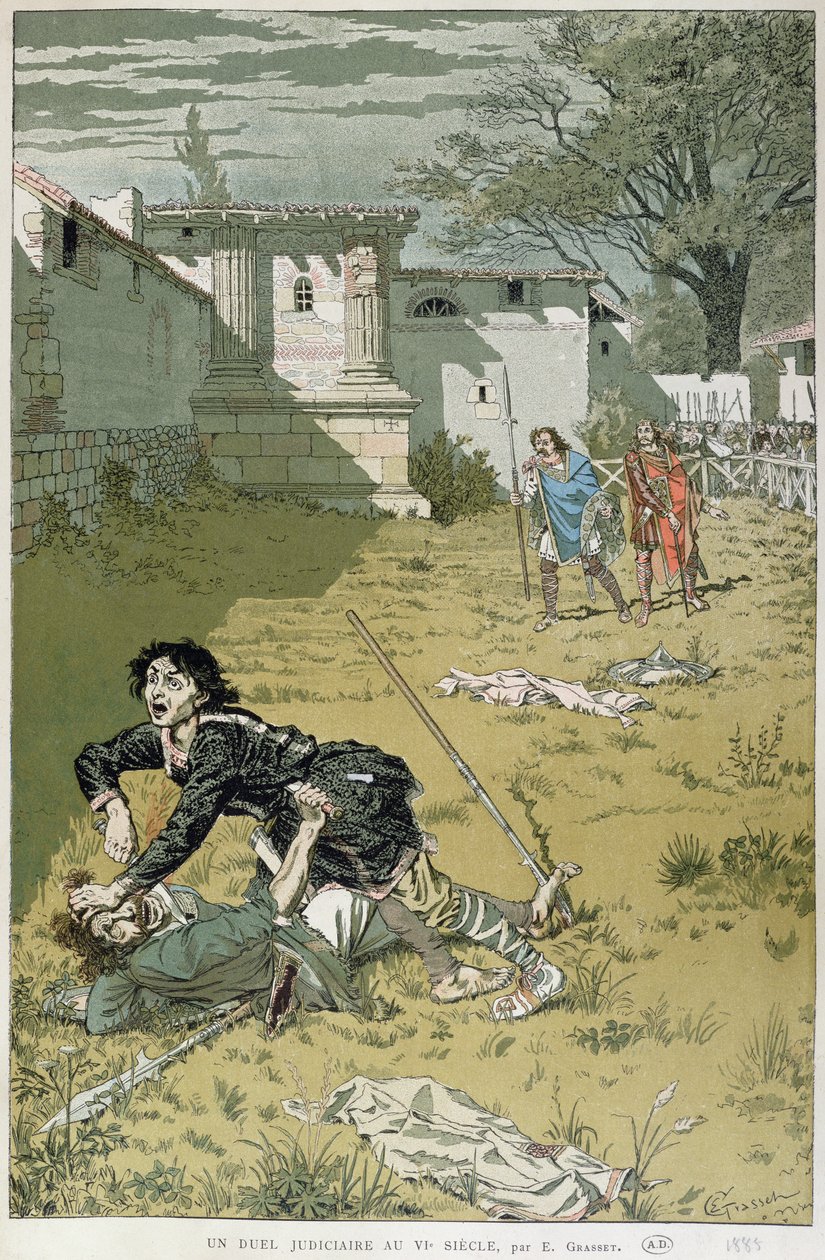Ein gerichtliches Duell in merowingischer Zeit, 1888 von Eugene Grasset