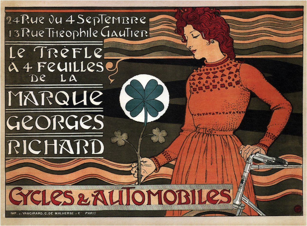 Fahrräder und Autos Georges Richard, 1899 von Eugene Grasset