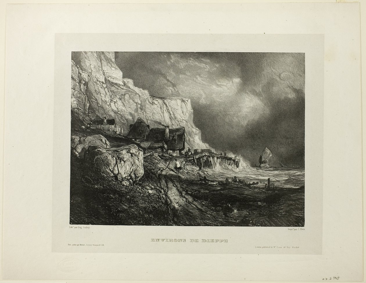 In der Nähe von Dieppe, Platte eins aus Sechs Marinen von Eugene Isabey