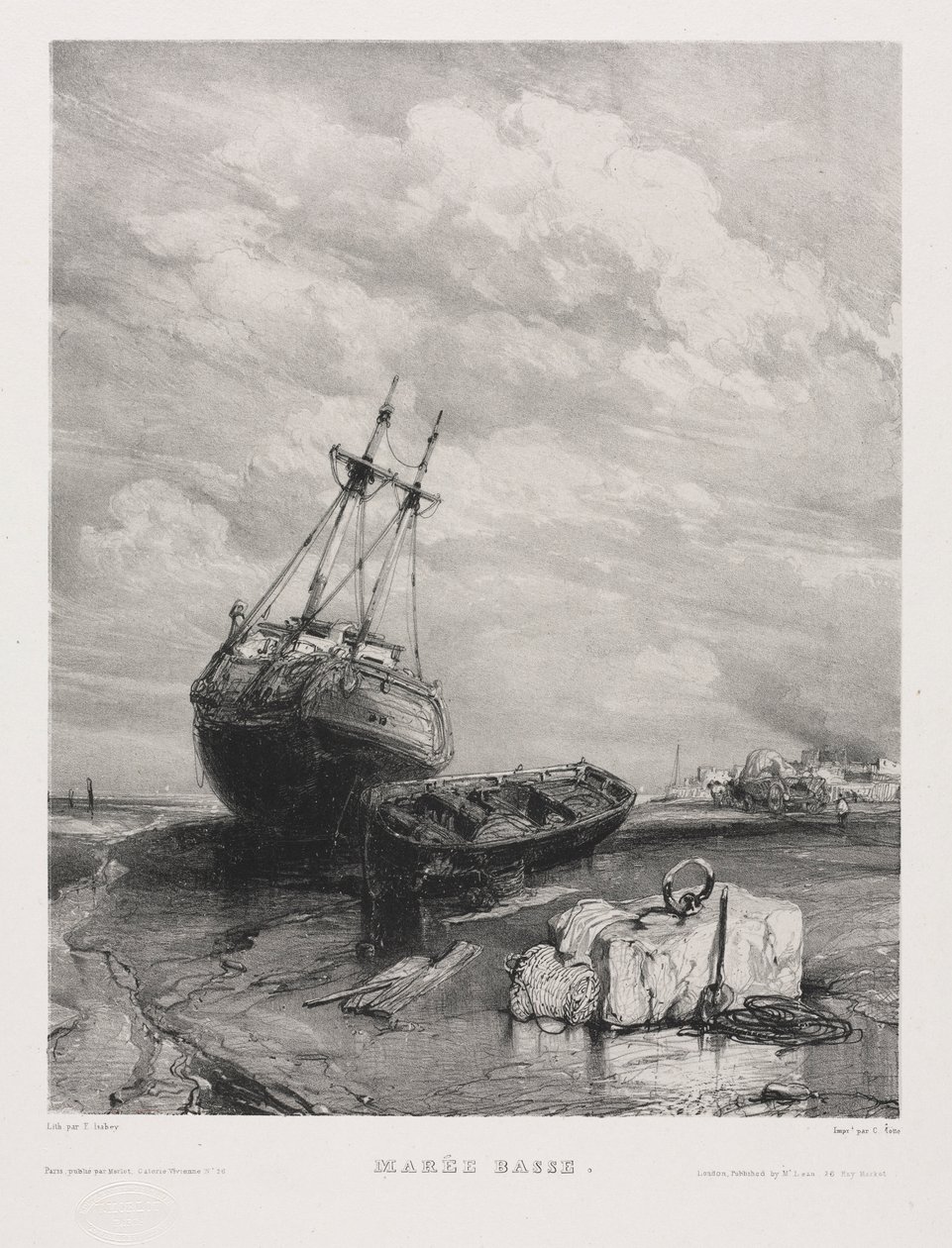 Sechs Marinesoldaten: Ebbe, 1833 von Eugene Isabey