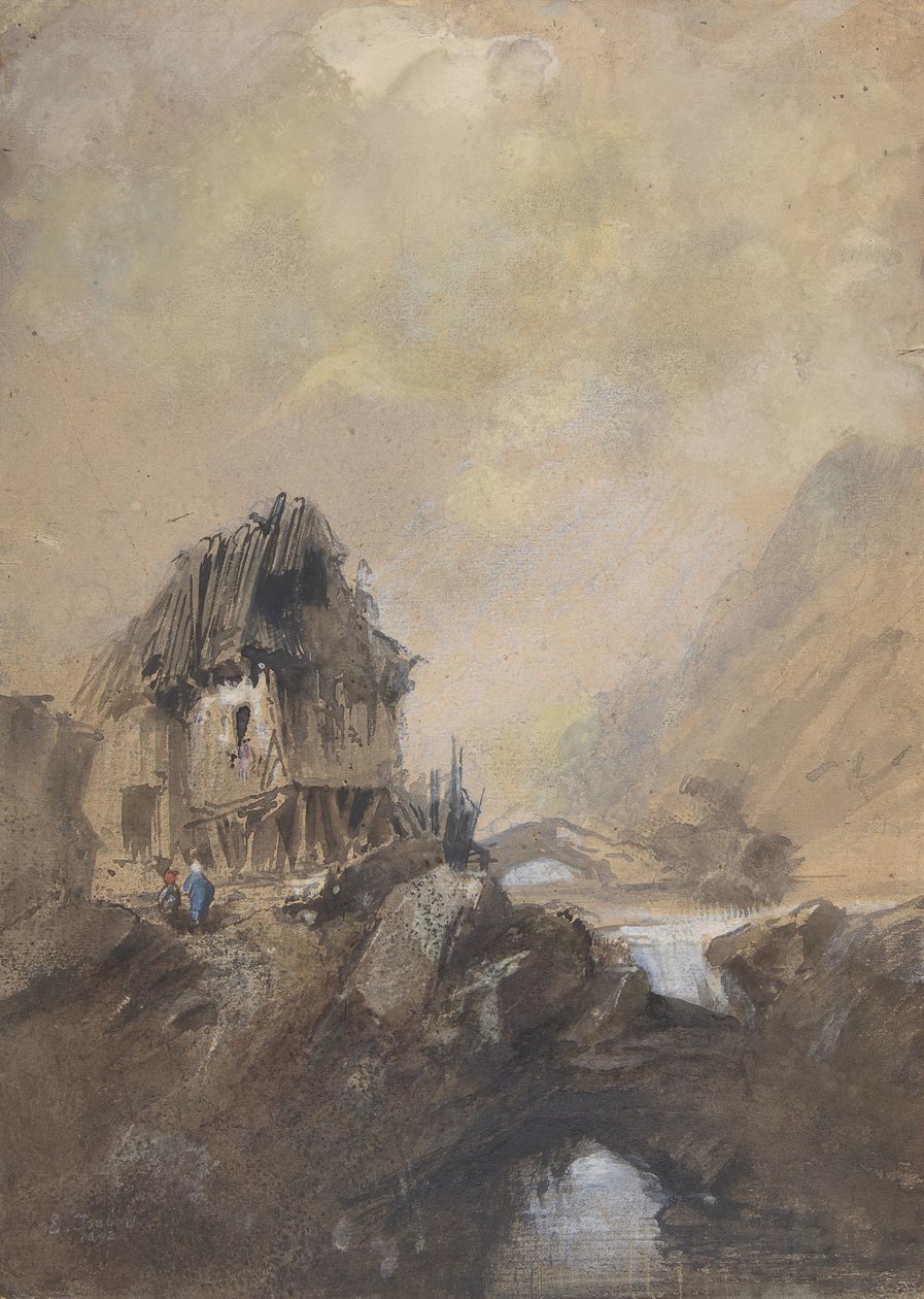 Dorf in Dieppe, 1843 von Eugene Isabey