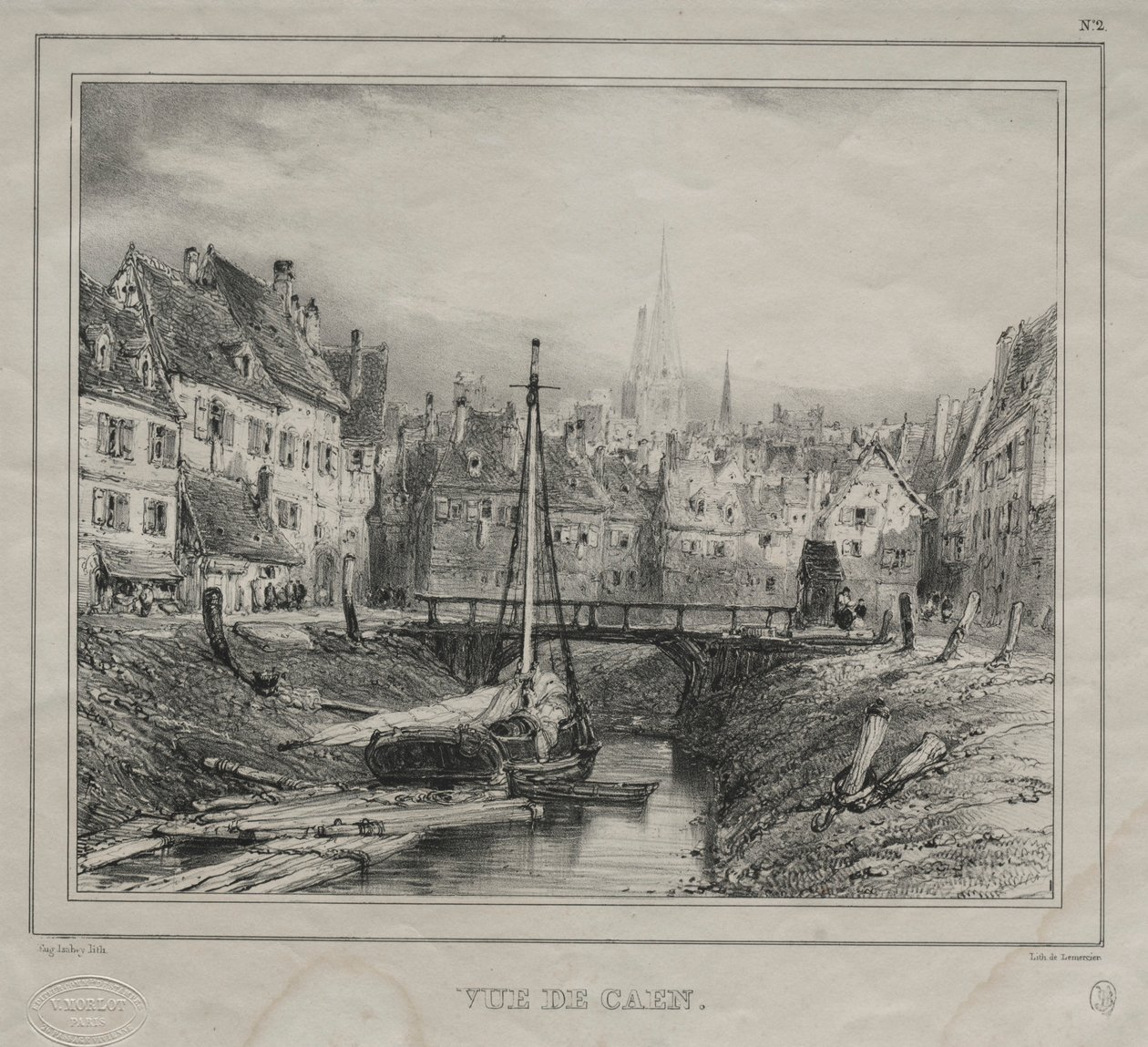 Ansicht von Caen von Eugene Isabey