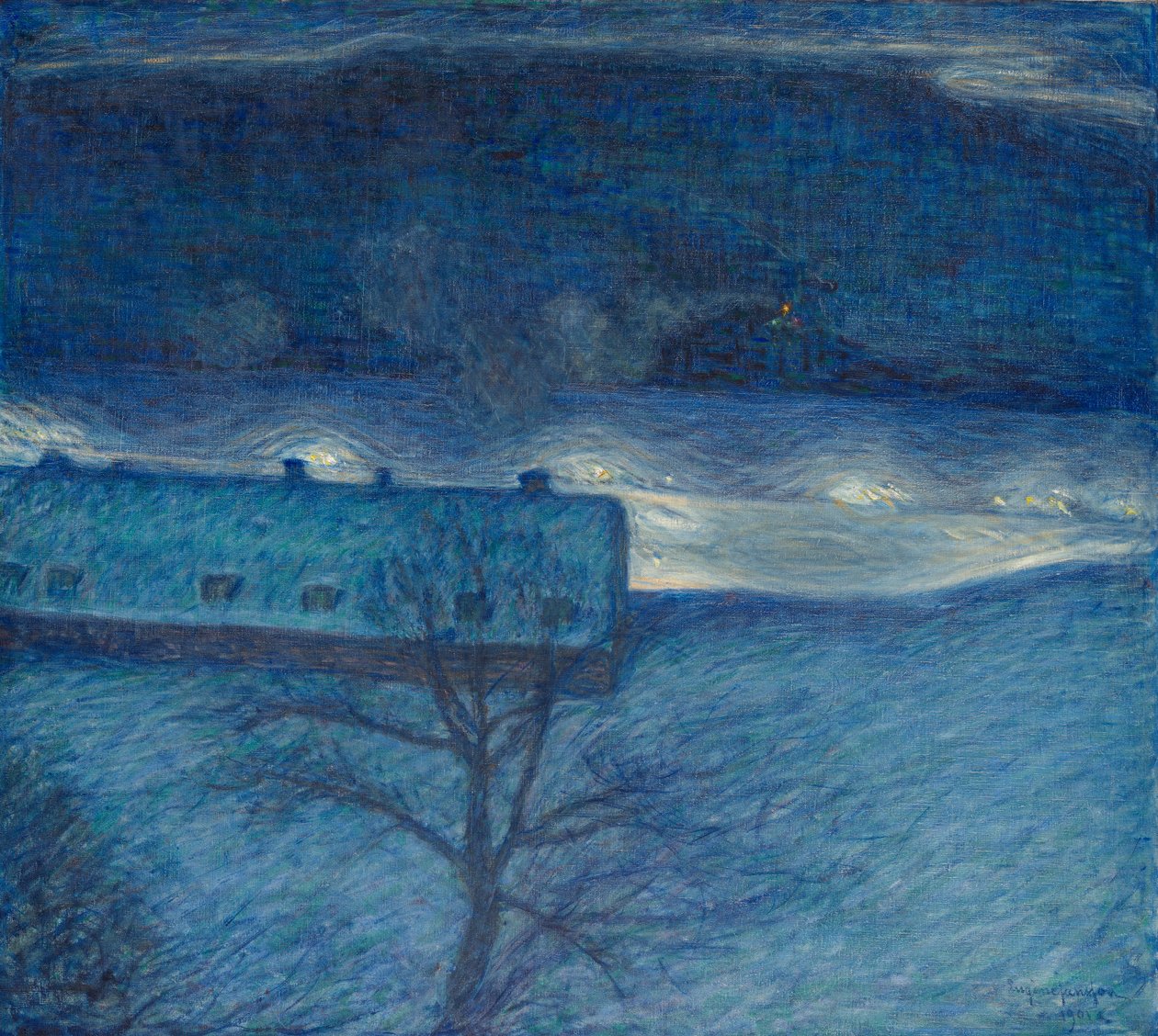 Winternacht über dem Kai von Eugène Jansson