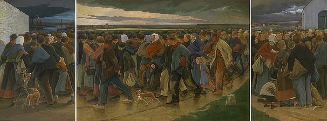 Die Emigranten (Triptychon) von Eugene Laermans