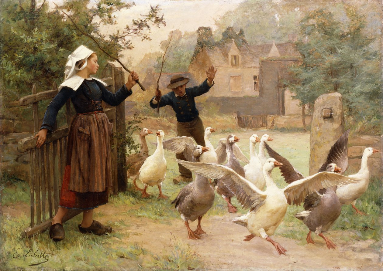 Die Gänse führen von Eugene Leon Labitte