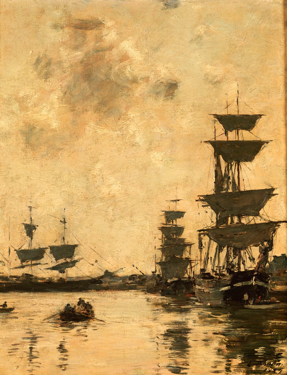 Deauville: Schoner vor Anker, 1887 von Eugene Louis Boudin