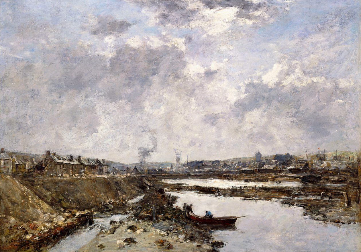 Fécamp, der Hinterhafen im Bau, 1883 von Eugene Louis Boudin