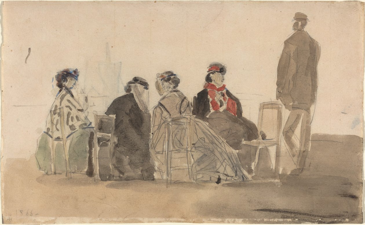 Vier Damen in Trouville von Eugene Louis Boudin