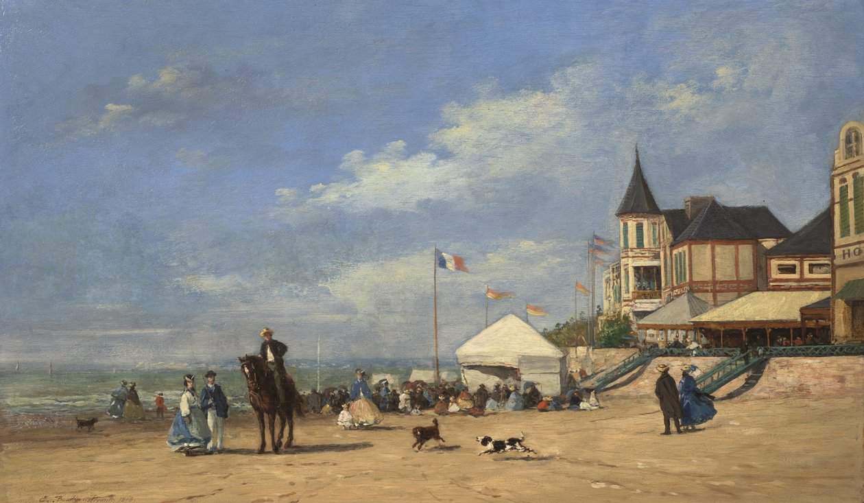 Der Strand von Trouville von Eugene Louis Boudin