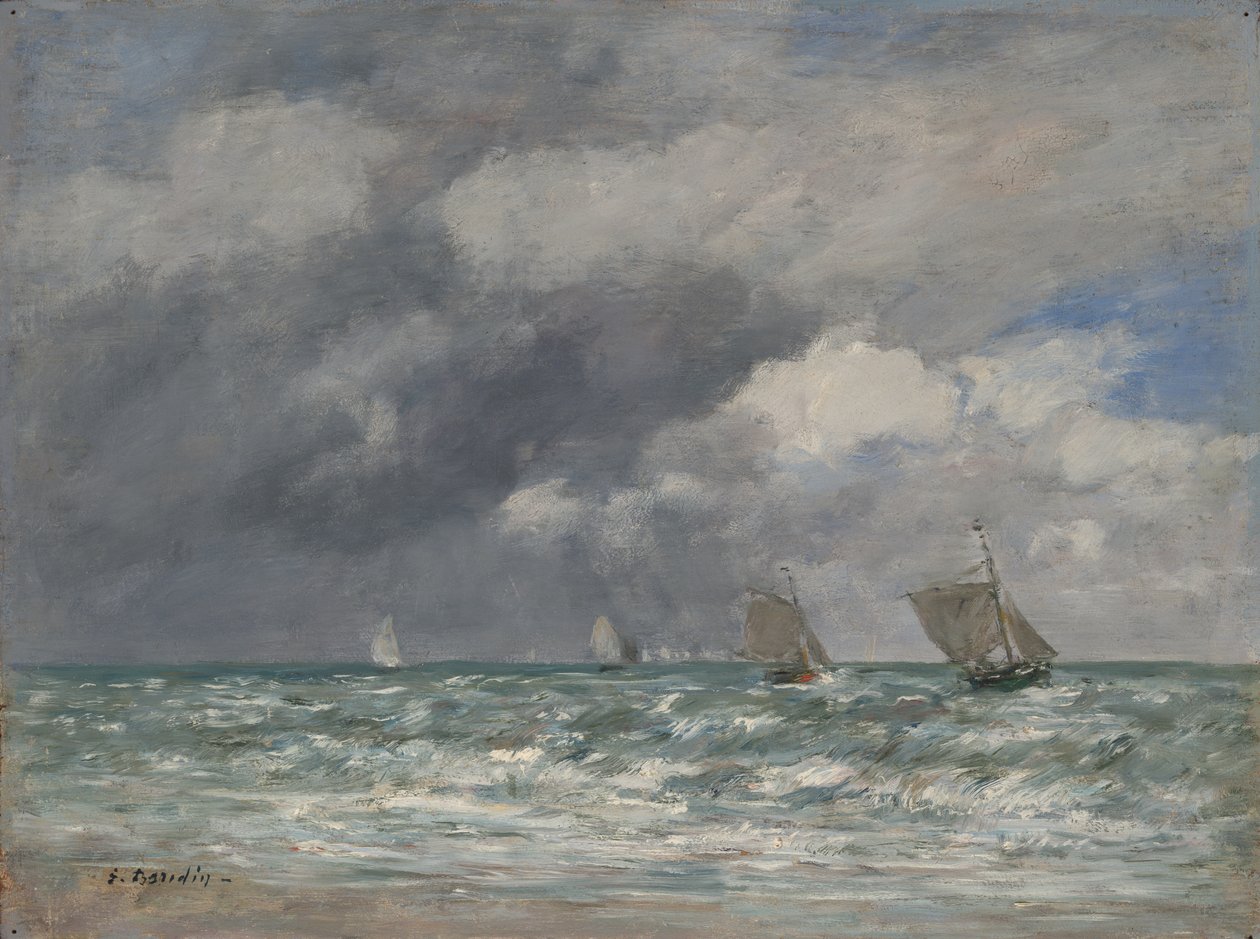 Segelboote in der Nähe von Trouville, ca. 1885-90 von Eugene Louis Boudin