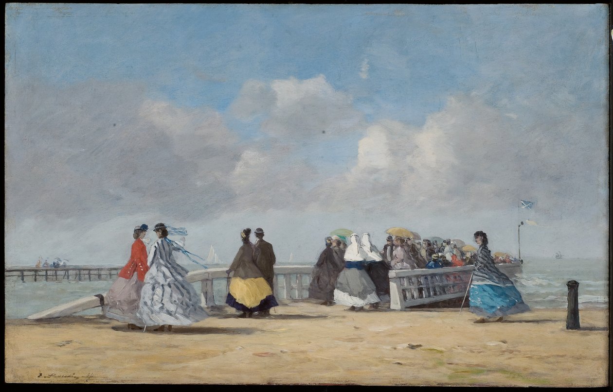 Der Pier von Trouville, 1864 von Eugene Louis Boudin