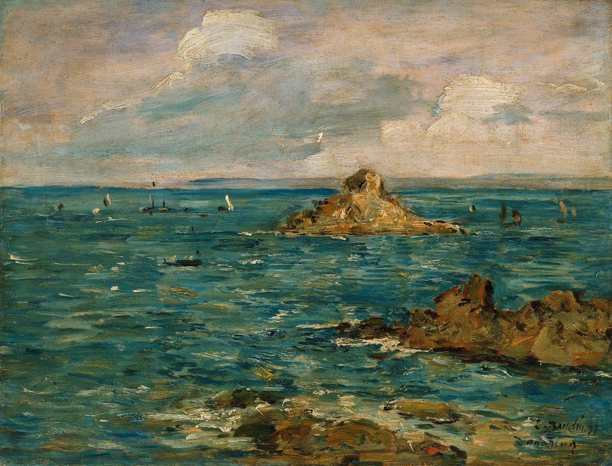 Das Meer bei Douarnenez von Eugene Louis Boudin
