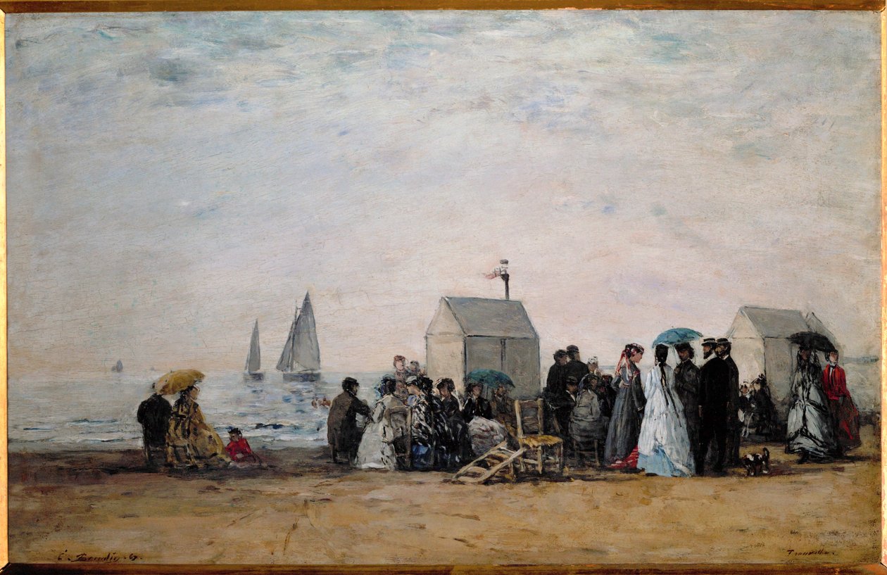 Der Strand von Trouville von Eugene Louis Boudin