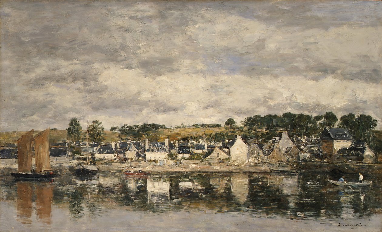 Dorf am Fluss von Eugene Louis Boudin
