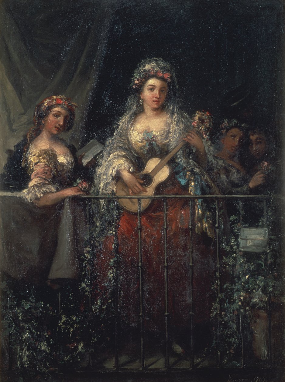 Damen auf einem Balkon, 1862 von Eugenio Lucas Velázquez