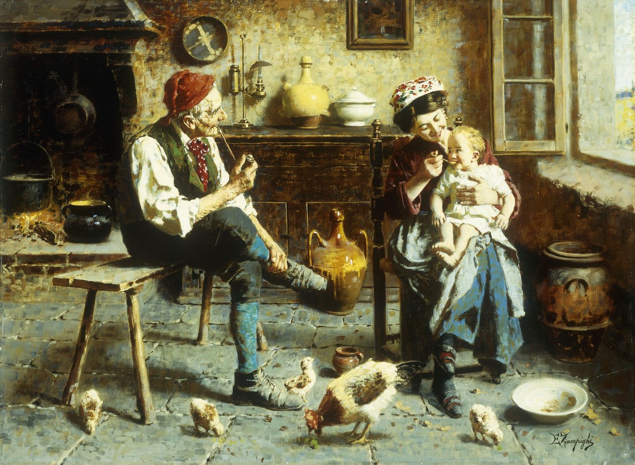 Die glückliche Familie von Eugenio Zampighi