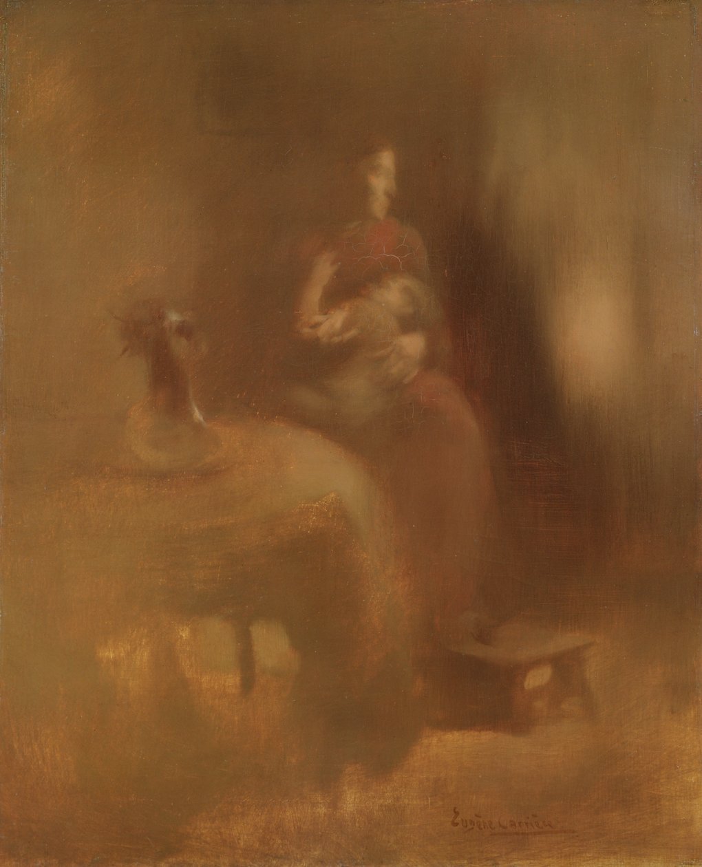 Frau mit einem Kind, späte 1890er Jahre von Eugène Carrière